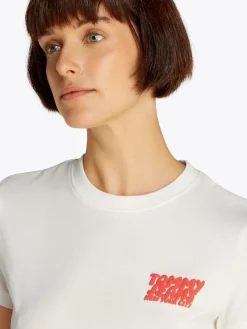 Tommy Jeans Shirts*TJW REG TJ BUBBLE TEE ecru