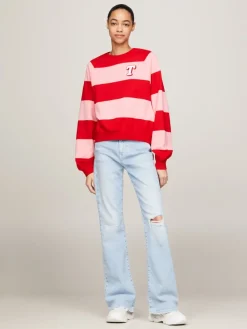 Tommy Jeans Pullover & Sweatshirts*TJW RLX LETTERMAN STRP CREW EXT tickled pink - multi