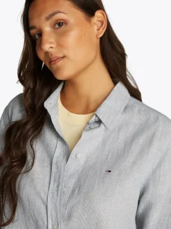 Tommy Jeans Blusen*TJW RLX LINEN SHIRT colorado blue - stripe