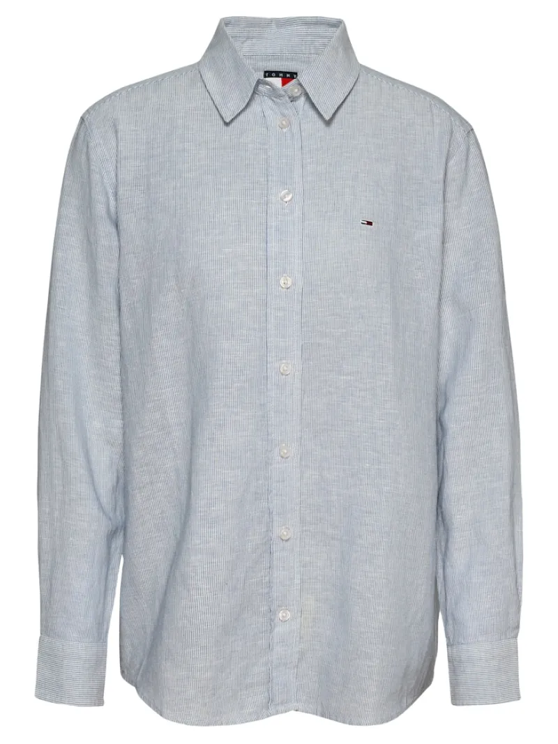 Tommy Jeans Blusen*TJW RLX LINEN SHIRT colorado blue - stripe