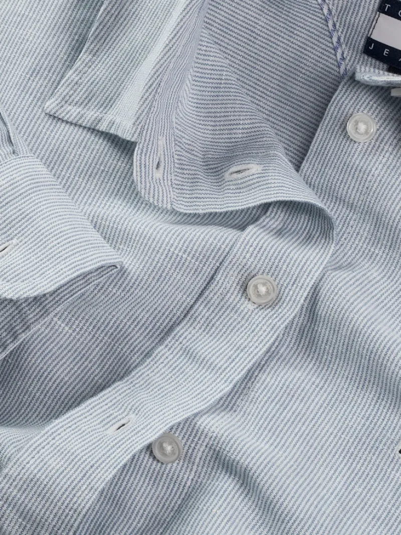 Tommy Jeans Blusen*TJW RLX LINEN SHIRT colorado blue - stripe