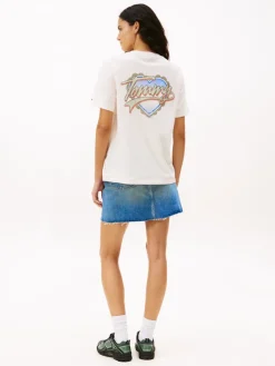 Tommy Jeans Shirts*TJW RLX WASH TJ HEART TEE EXT ancient white