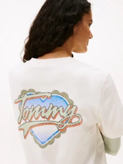 Tommy Jeans Shirts*TJW RLX WASH TJ HEART TEE EXT ancient white