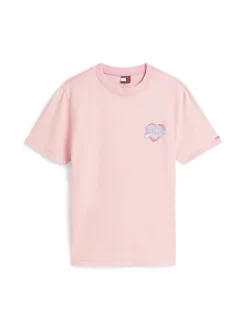 Tommy Jeans Shirts*TJW RLX WASH TJ HEART TEE EXT mystic pink