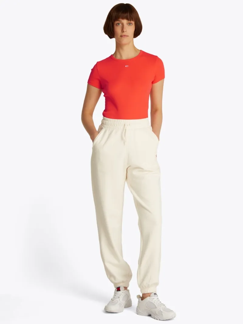 Tommy Jeans Shirts*TJW SLIM ESSENTIAL RIB SS EXT bright vermillion