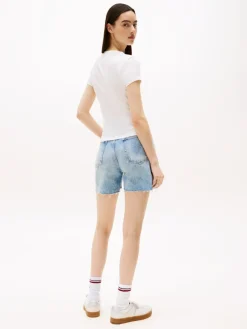 Tommy Jeans Shirts*TJW SLIM LOGO 2 POINTELLE TEE ecru