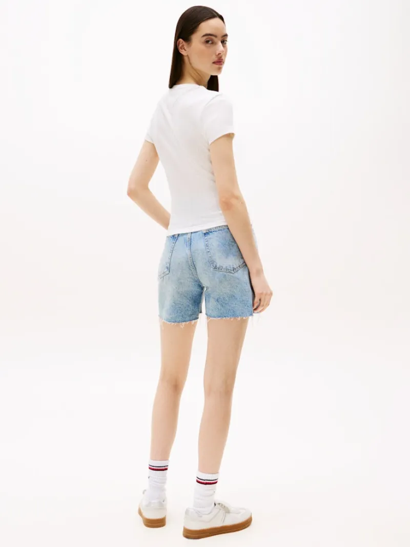 Tommy Jeans Shirts*TJW SLIM LOGO 2 POINTELLE TEE ecru