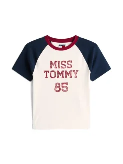 Tommy Jeans Shirts*TJW SLIM SH MISS TOMMY SS TEE ancient white