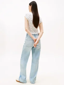 Tommy Jeans Shirts*TJW SLIM SH SS pointelle aop