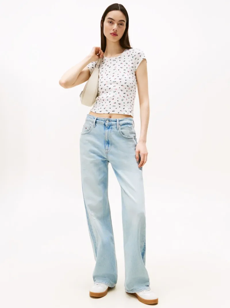 Tommy Jeans Shirts*TJW SLIM SH SS pointelle aop