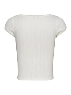 Tommy Jeans Shirts*TJW SLIM SH POINTELLE SS TEE EXT ecru