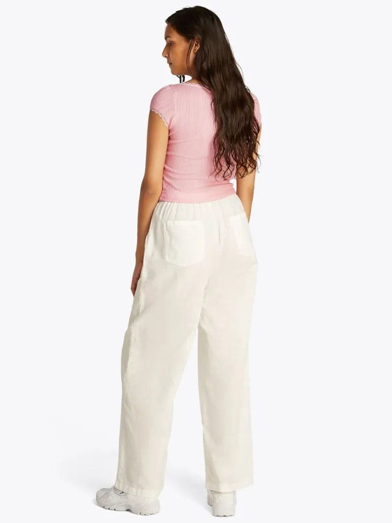 Tommy Jeans Shirts*TJW SLIM SH POINTELLE SS TEE EXT precious pink