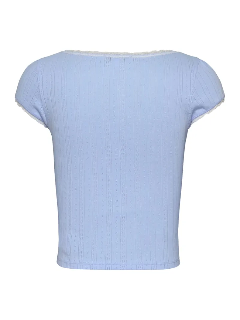 Tommy Jeans Shirts*TJW SLIM SH POINTELLE SS TEE EXT sweet blue