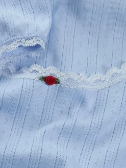 Tommy Jeans Shirts*TJW SLIM SH POINTELLE SS TEE EXT sweet blue