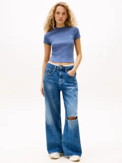 Tommy Jeans Shirts*TJW SLIM SH SCRIPT TEE blue moment