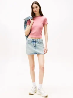 Tommy Jeans Shirts*TJW SLIM SH SCRIPT TEE tahiti berry