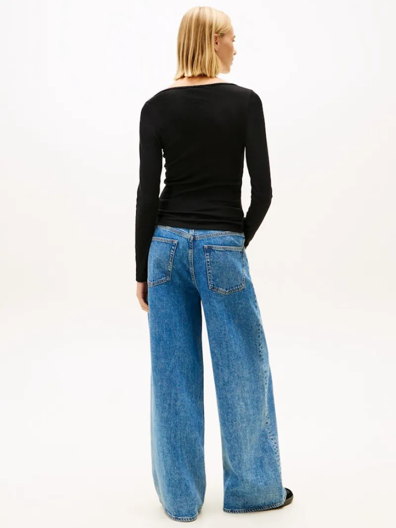 Tommy Jeans Shirts*TJW SLIM SOFT RIB LS TEE Black