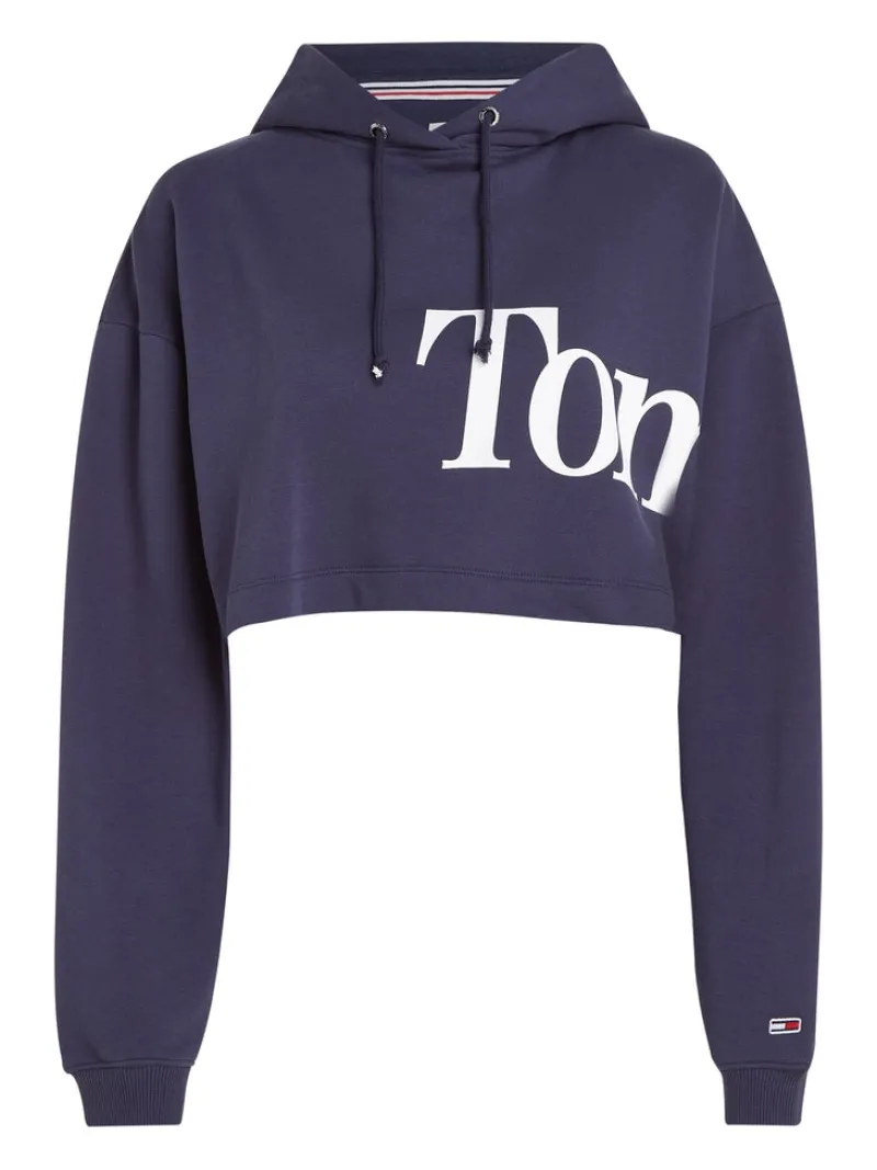 Tommy Jeans Pullover & Sweatshirts*TJW SUPER CROP BOLD TOMMY HOODIE twilight navy
