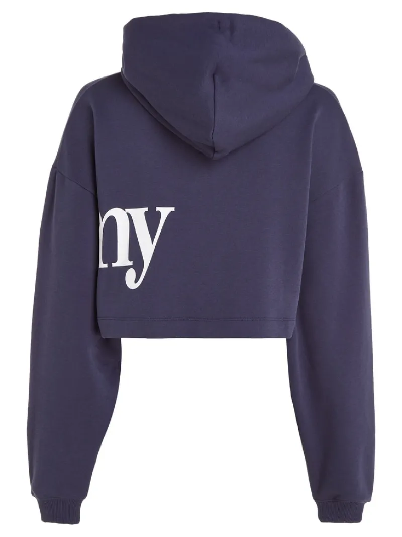Tommy Jeans Pullover & Sweatshirts*TJW SUPER CROP BOLD TOMMY HOODIE twilight navy