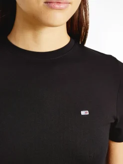 Tommy Jeans Kleider*TJW TIE BACK FIT FLARE DRESS Black