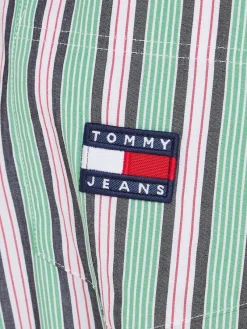 Tommy Jeans Blusen*TJW ULTRA OVERSIZED STRIPE SHIRT coastal green - multi