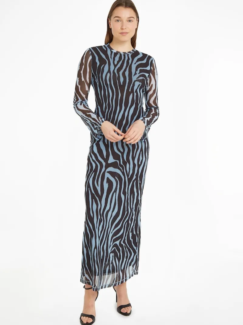 Tommy Jeans Kleider*TJW ZEBRA MAXI KNIT DRESS zebra aop