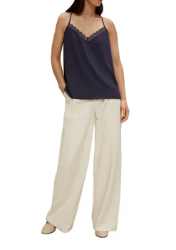 Comma Shirts*Top im Lingerie-Look Blau