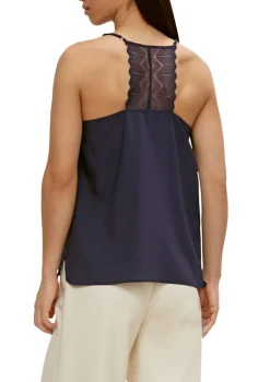 Comma Shirts*Top im Lingerie-Look Blau