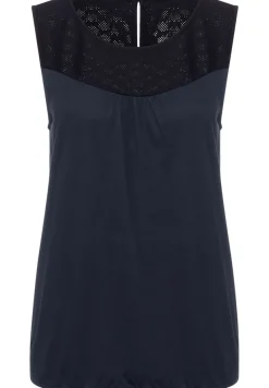 Street One Shirts*Top mit Spitzen Detail dark foggy blue