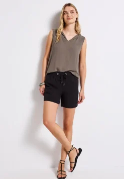 Street One Shirts*Top mit Split Neck dark tumbled beige