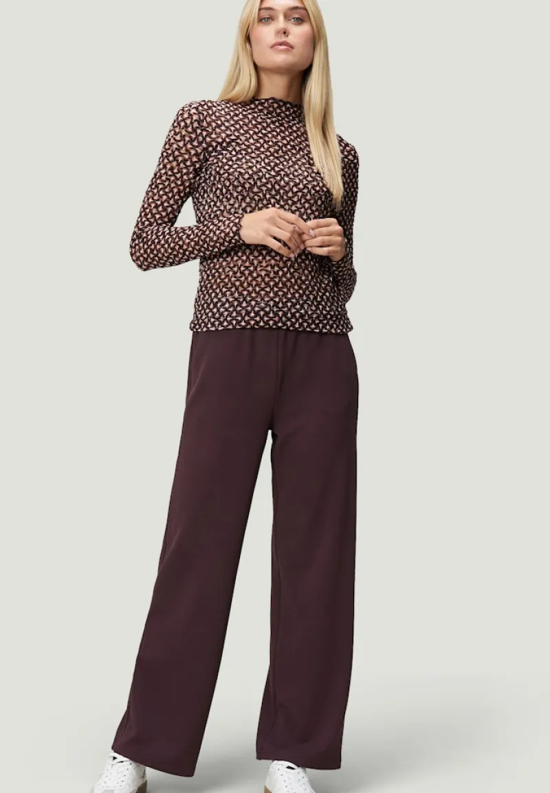 Zero Shirts*transparentes Shirt mit Stehkragen blackcamel