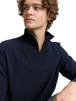 Tom Tailor Denim Pullover & Sweatshirts*Troyer Strickpullover aus Baumwolle sky captain blue