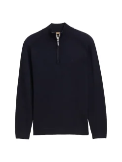 Tom Tailor Pullover & Sweatshirts|Big Boys*Troyer Strickpullover mit Logo-Stickerei knitted navy melange