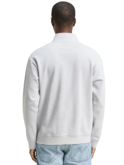 Tom Tailor Denim Pullover & Sweatshirts*Troyer Sweatshirt mit Logo-Badge chalk grey