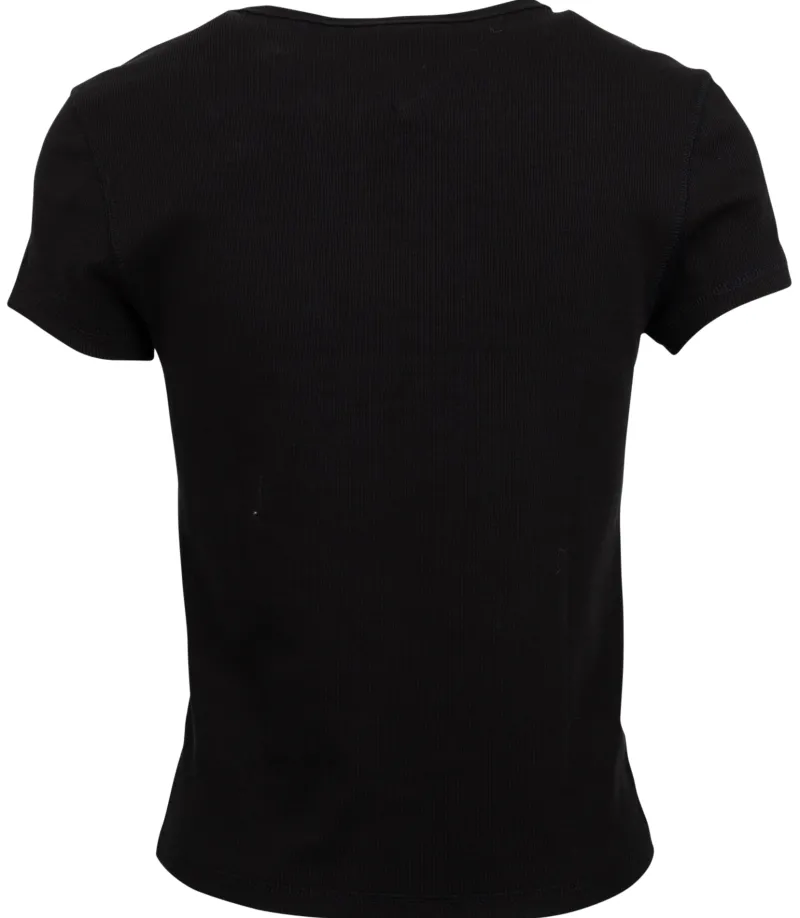 Tommy Jeans Shirts*T-Shirt Baby Rib Center Badge Schwarz