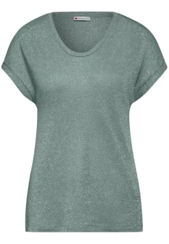 Street One Shirts*T-Shirt im Glanz-Look seafoam green