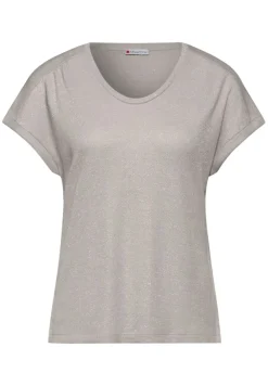 Street One Shirts*T-Shirt im Glanz-Look smooth sand beige