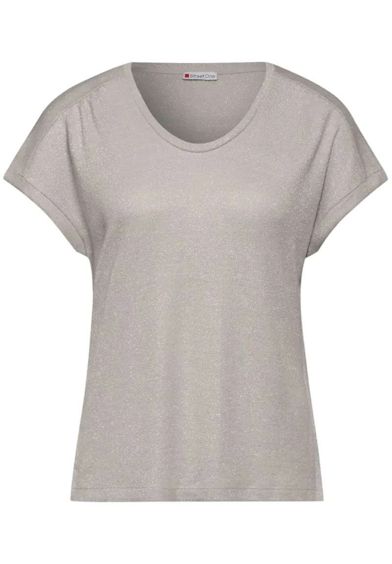 Street One Shirts*T-Shirt im Glanz-Look smooth sand beige