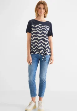 Street One Shirts*T-Shirt im Materialmix deep blue