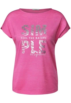 Cecil Shirts*T-Shirt in Leinenoptik bloomy pink