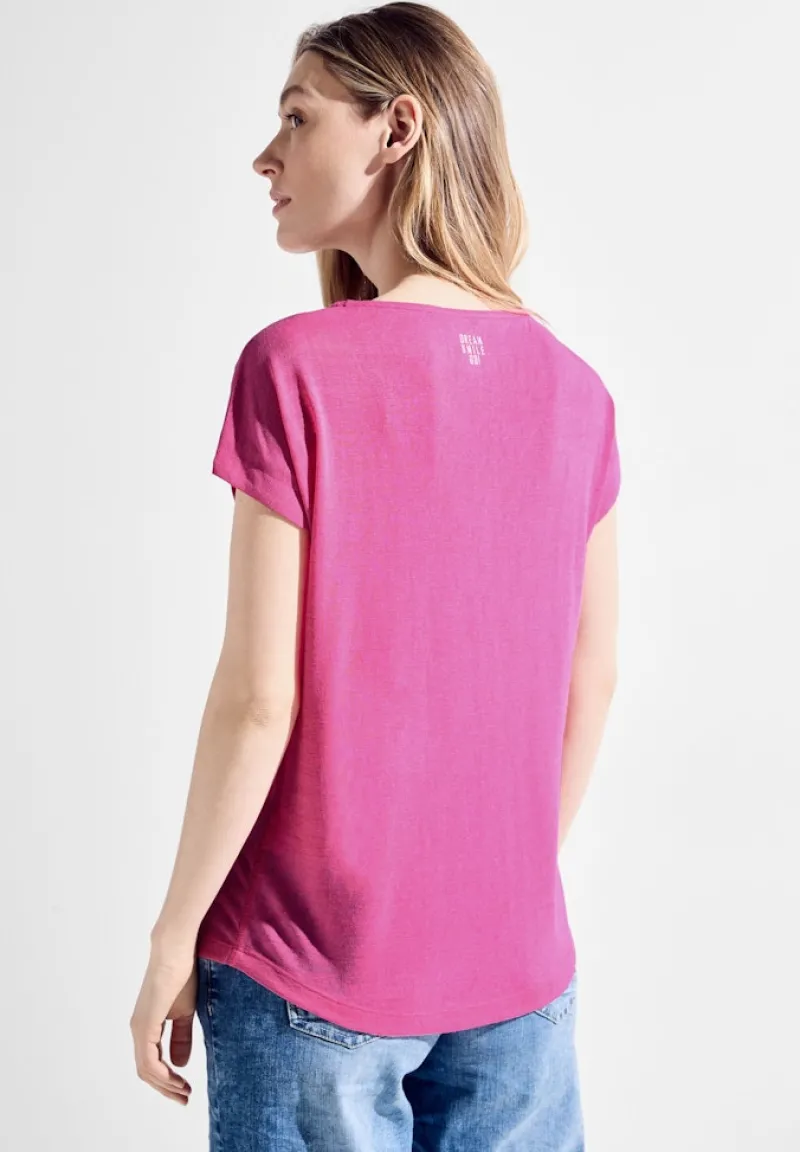 Cecil Shirts*T-Shirt in Leinenoptik bloomy pink