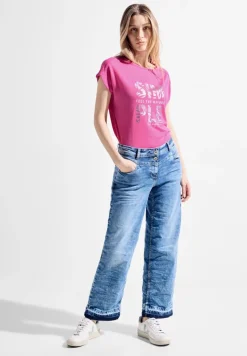 Cecil Shirts*T-Shirt in Leinenoptik bloomy pink