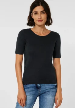 Cecil Shirts*T-Shirt in Unifarbe Black