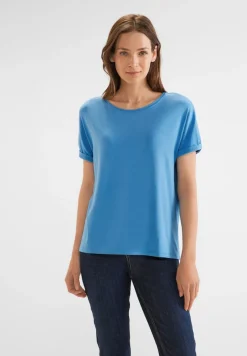 Street One Shirts*T-Shirt in Unifarbe blue bay