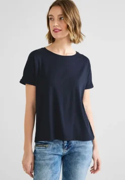 Street One Shirts*T-Shirt in Unifarbe deep blue