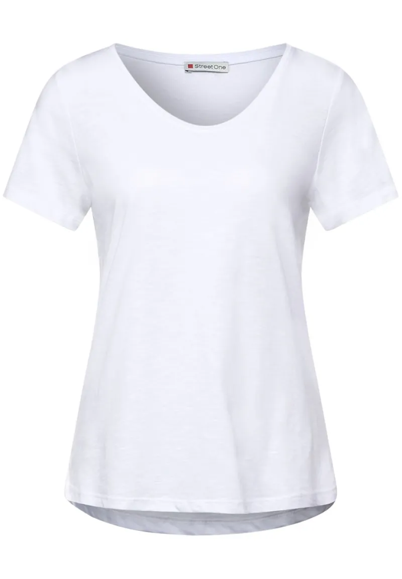 Street One Shirts*T-Shirt in Unifarbe white