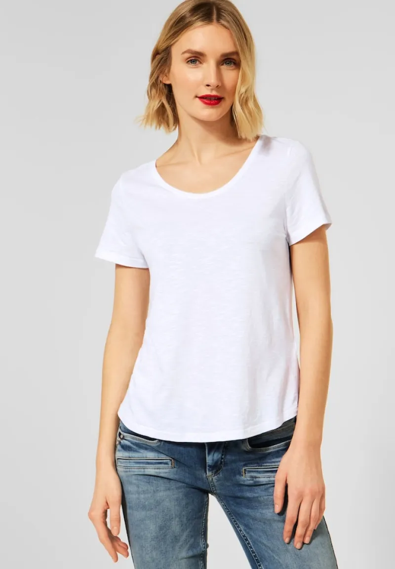 Street One Shirts*T-Shirt in Unifarbe white