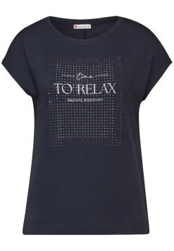 Street One Shirts*T-Shirt mit Artwork night sky blue