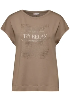 Street One Shirts*T-Shirt mit Artwork rich mocha