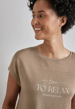 Street One Shirts*T-Shirt mit Artwork rich mocha